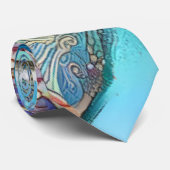 Kleurrijke zwenkblad van exotische bloem stropdas (Opgerold)