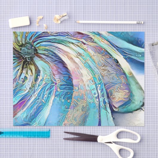 Kleurrijke zwenkblad van exotische bloem tissuepapier (Craft)