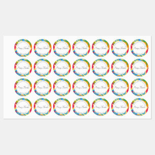 Kleurrijke zwenkverf labels