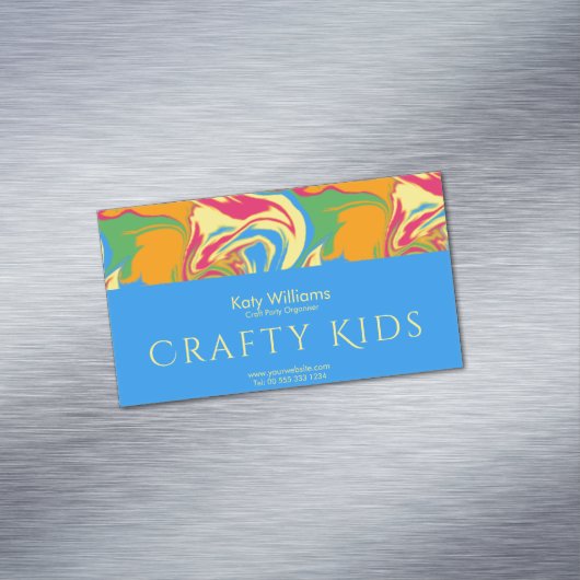 Kleurrijke zwenkverf magnetisch visitekaartje (Voorbeeld)