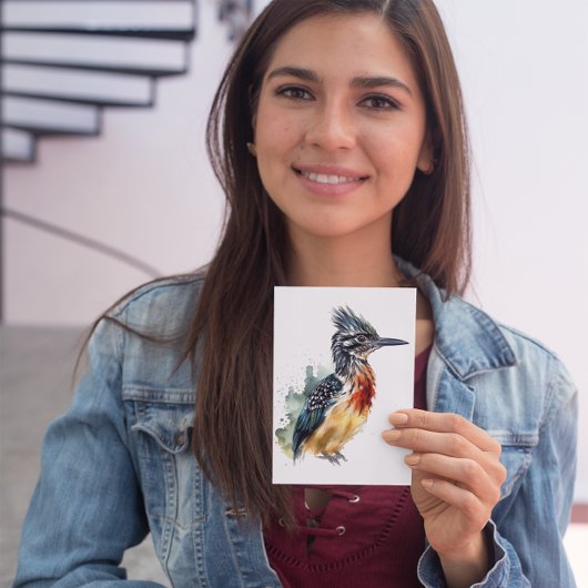 Kleurrijke zwerver in waterkleur briefkaart