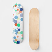 Kleurrijke zwevende moderne polka dot patroon persoonlijk skateboard (Voorkant)