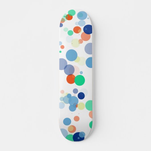 Kleurrijke zwevende moderne polka dot patroon persoonlijk skateboard (Voorkant)