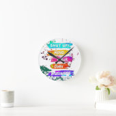 Kleurrijke zwijg geest uw eigen zakelijke Poster Ronde Klok (Huis)