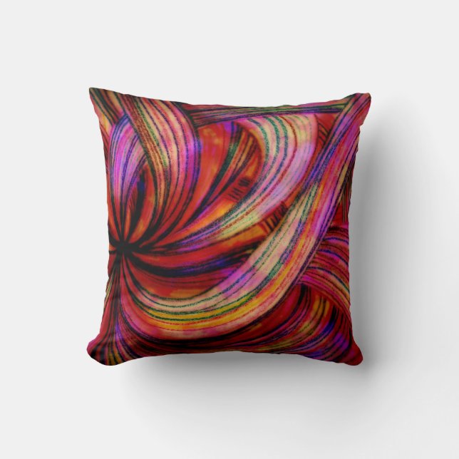 Kleurrijke zwuiten, Abstracte gekleurde Crayon Kussen (Voorkant)