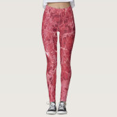 Kleurrode koraalmarmer leggings (Voorkant)