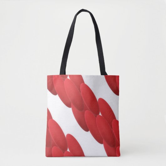 Kleurrode, moderne kunst als bubbels tote bag (Voorkant)