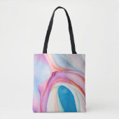 Kleurroze blauwe abstracte kunst Georgia O'Keeffe Tote Bag (Voorkant)