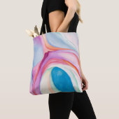 Kleurroze blauwe abstracte kunst Georgia O'Keeffe  Tote Bag (Dichtbij)