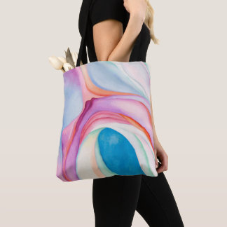 Kleurroze blauwe abstracte kunst Georgia O'Keeffe  Tote Bag