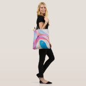 Kleurroze blauwe abstracte kunst Georgia O'Keeffe Tote Bag (Op model)