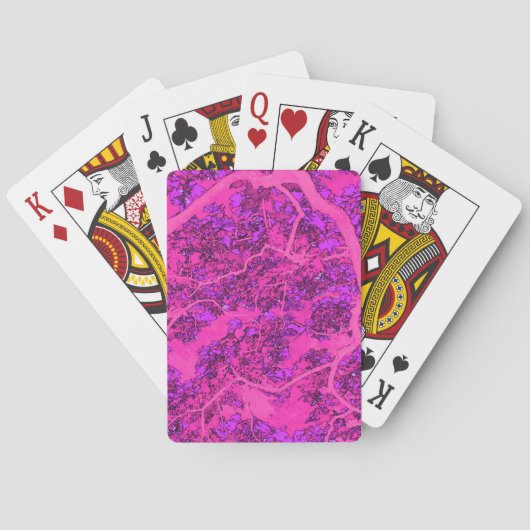 Kleurroze bomen pokerkaarten (Achterkant)