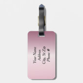 Kleurroze en bruin gestreept design bagagelabel (Achterkant verticaal)