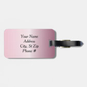 Kleurroze en bruin gestreept design bagagelabel (Achterkant horizontaal)