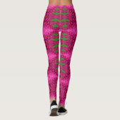 Kleurroze en groen Abstract patroon Leggings (Achterkant)