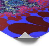 Kleurroze en lichtblauw fractal poster (Hoek)