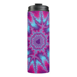 Kleurroze en lichtblauw fractal thermosbeker