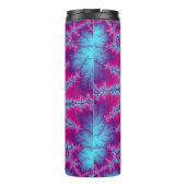 Kleurroze en lichtblauw fractal thermosbeker (Achterkant)