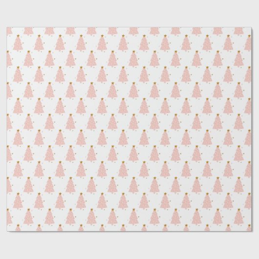 Kleurroze kerstbomen die het ompakken van papier v (Vlak)