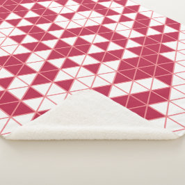 Kleurroze magenta geometrische driehoeken sherpa deken