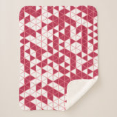 Kleurroze magenta geometrische driehoeken sherpa deken (Voorkant)