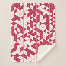 Kleurroze magenta geometrische driehoeken sherpa deken