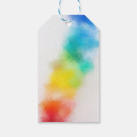 Kleurroze rode, blauwe, groene Abstracte kunst Cadeaulabel (Achterkant)