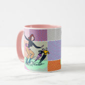 Kleurroze roze retroflectoren mok (Voorkant links)