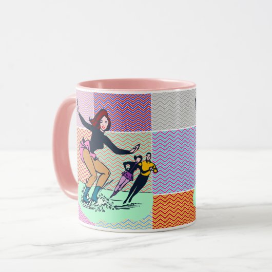 Kleurroze roze retroflectoren mok (Voorkant links)