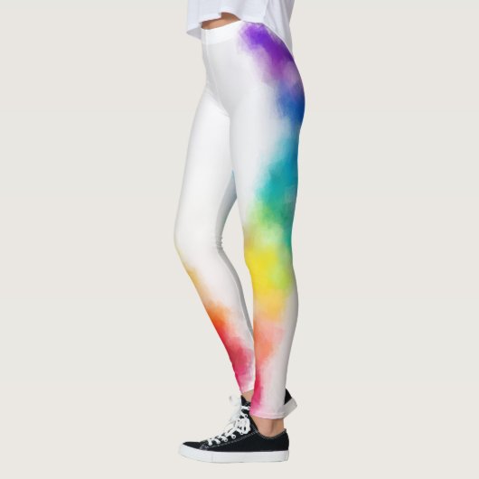 Kleurroze roze roodblauw groen geel modern elegant leggings (Links)