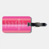 Kleurroze stropen | Naam Initiaal Bagagelabel (Achterkant horizontaal)