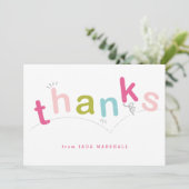 Kleurroze Type Kinder Bedankkaart (Staand voorkant)