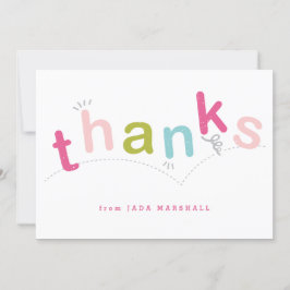 Kleurroze Type Kinder Bedankkaart
