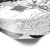 Kleurruimte met een astronautenpuppy foto afdruk (Hoek)