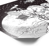 Kleurruimte met een astronautenpuppy foto afdruk (Hoek)