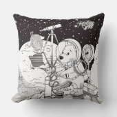 Kleurruimte met een astronautenpuppy kussen (Voorkant)