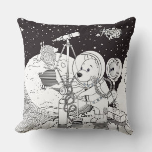 Kleurruimte met een astronautenpuppy kussen