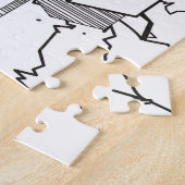 Kleurruimte met een astronautenpuppy legpuzzel (Zijkant)