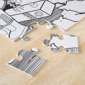 Kleurruimte met een astronautenpuppy legpuzzel (Zijkant)