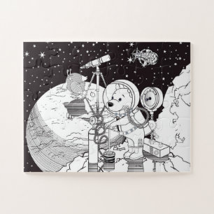Kleurruimte met een astronautenpuppy legpuzzel