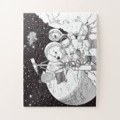 Kleurruimte met een astronautenpuppy legpuzzel (Verticaal)