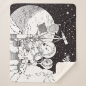 Kleurruimte met een astronautenpuppy sherpa deken (Voorkant)