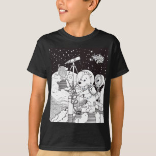 Kleurruimte met een astronautenpuppy t-shirt