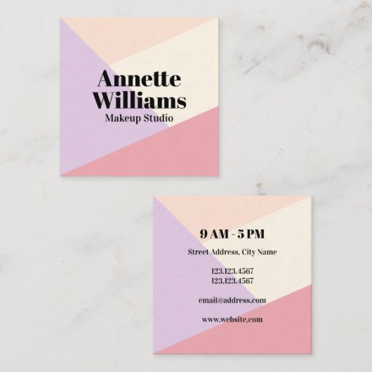 Kleurruimten voor pasta's vierkante visitekaartje (Voorkant / Achterkant)