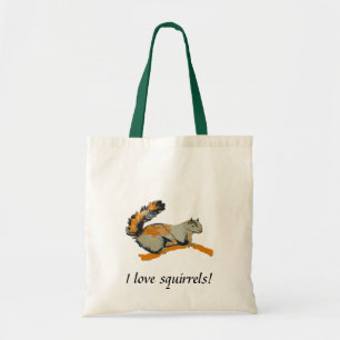 Kleurschets van een grijze eekhoorn tote bag