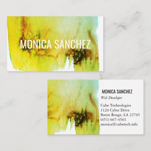 Kleurschilderend abstract visitekaartje (Voorkant / Achterkant)