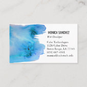 Kleurschilderend abstract visitekaartje blauw (Achterkant)
