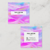 Kleurschilderij van abstract paars vierkante visitekaartje (Voorkant / Achterkant)