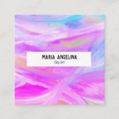 Kleurschilderij van abstract paars vierkante visitekaartje (Voorkant)
