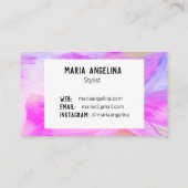 Kleurschilderij van abstract paars visitekaartje (Achterkant)